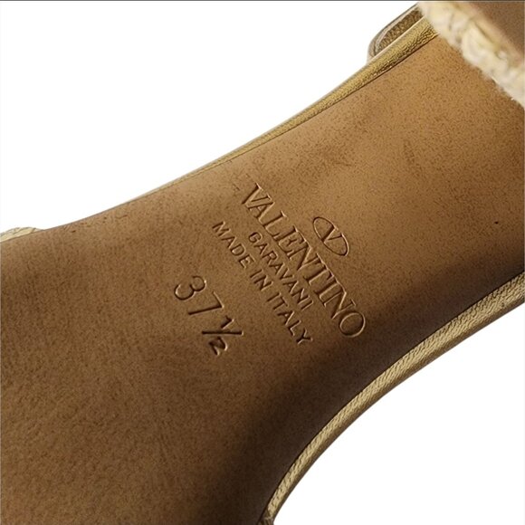 Valentino Garavani One Stud Raffia Ankle-Strap Pumps 37 1/2 - Picture 7 of 16